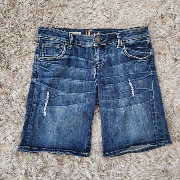 Kut from the Kloth Catherine Boyfriend Shorts Medium Wash Denim Women's Size 6 - Picture 1 of 11